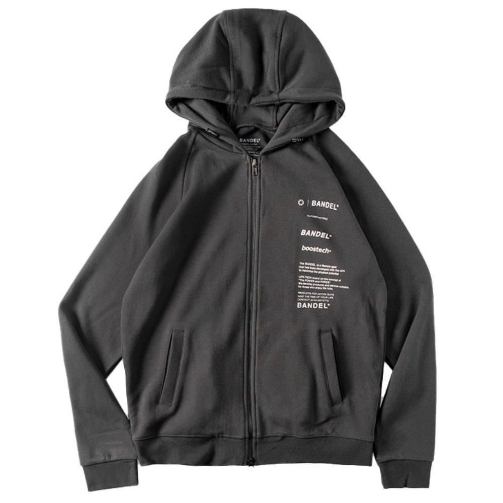 BANDEL バンデル ジップフーディー セットアップ VARIOUS LOGO ZIP HOODIE ZH006 CHARCOAL GREY チャコールグレー