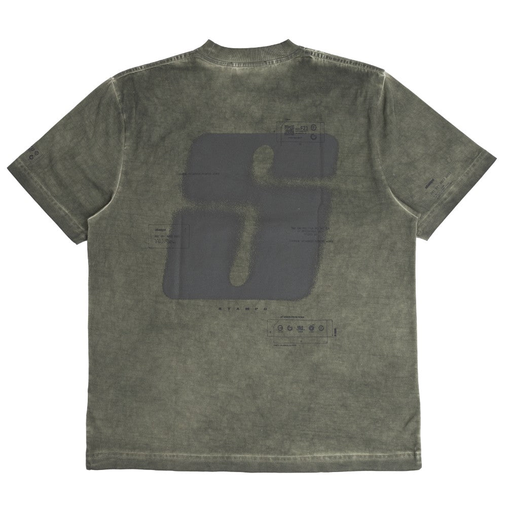 Oil Washed Transit Relaxed SLA-M3235TE Tシャツ / Army