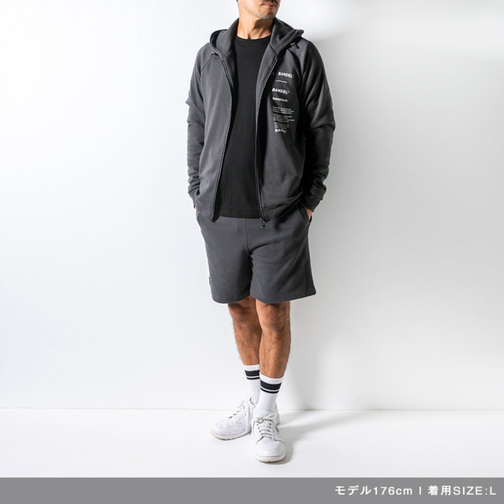 BANDEL バンデル ジップフーディー セットアップ VARIOUS LOGO ZIP HOODIE ZH006 CHARCOAL GREY チャコールグレー