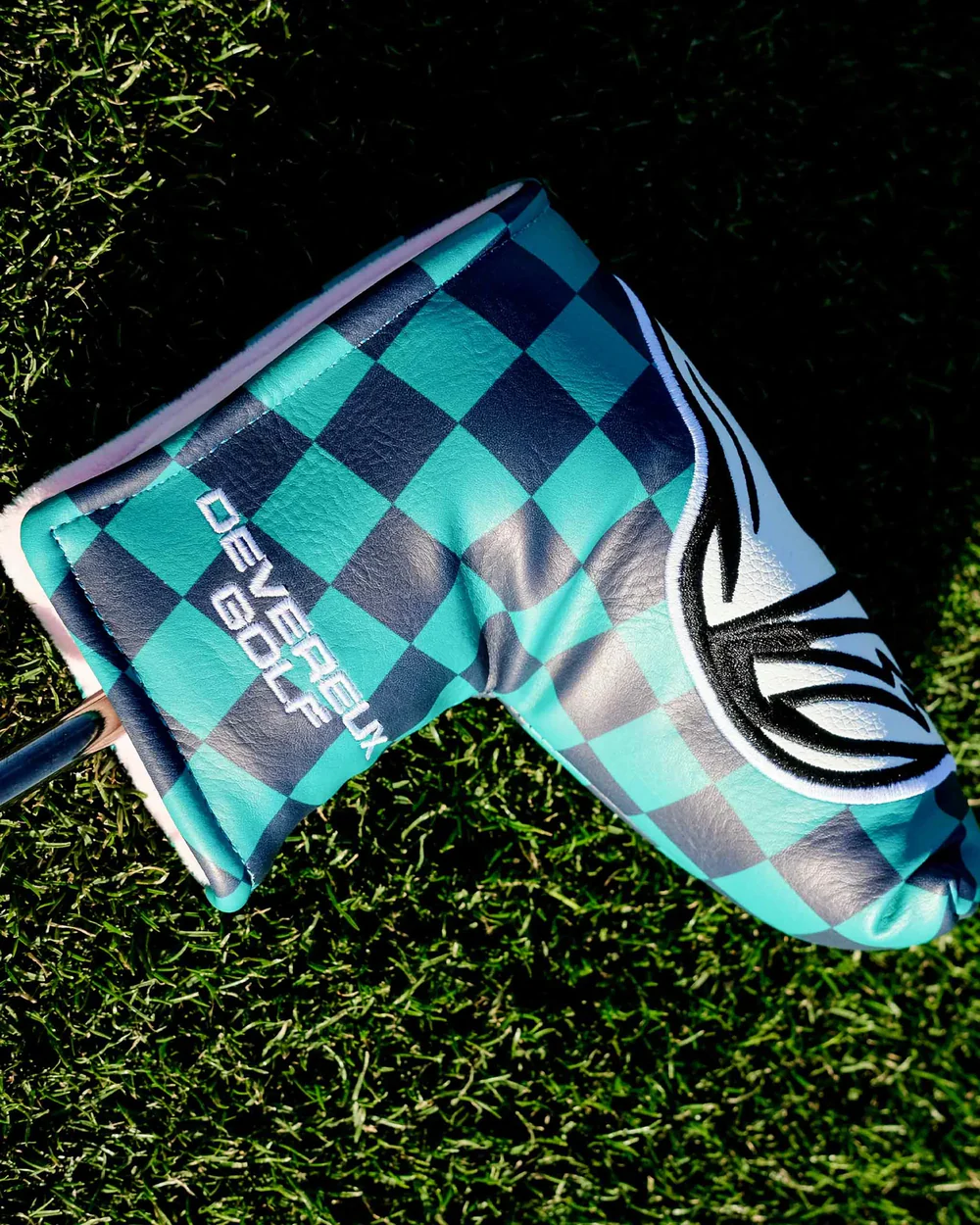 DEVEREUX GOLF Checker 24 Blade Putter Cover 763434837-BLUE/GREEN