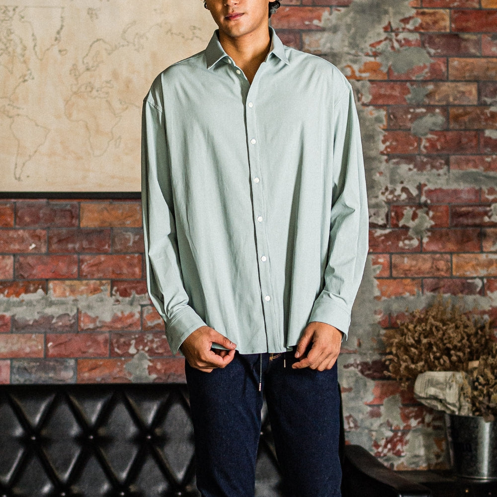 RESOUND CLOTHING リサウンド クロージング シャツ NYLON jack shirts RC31-SH-001 AQUA