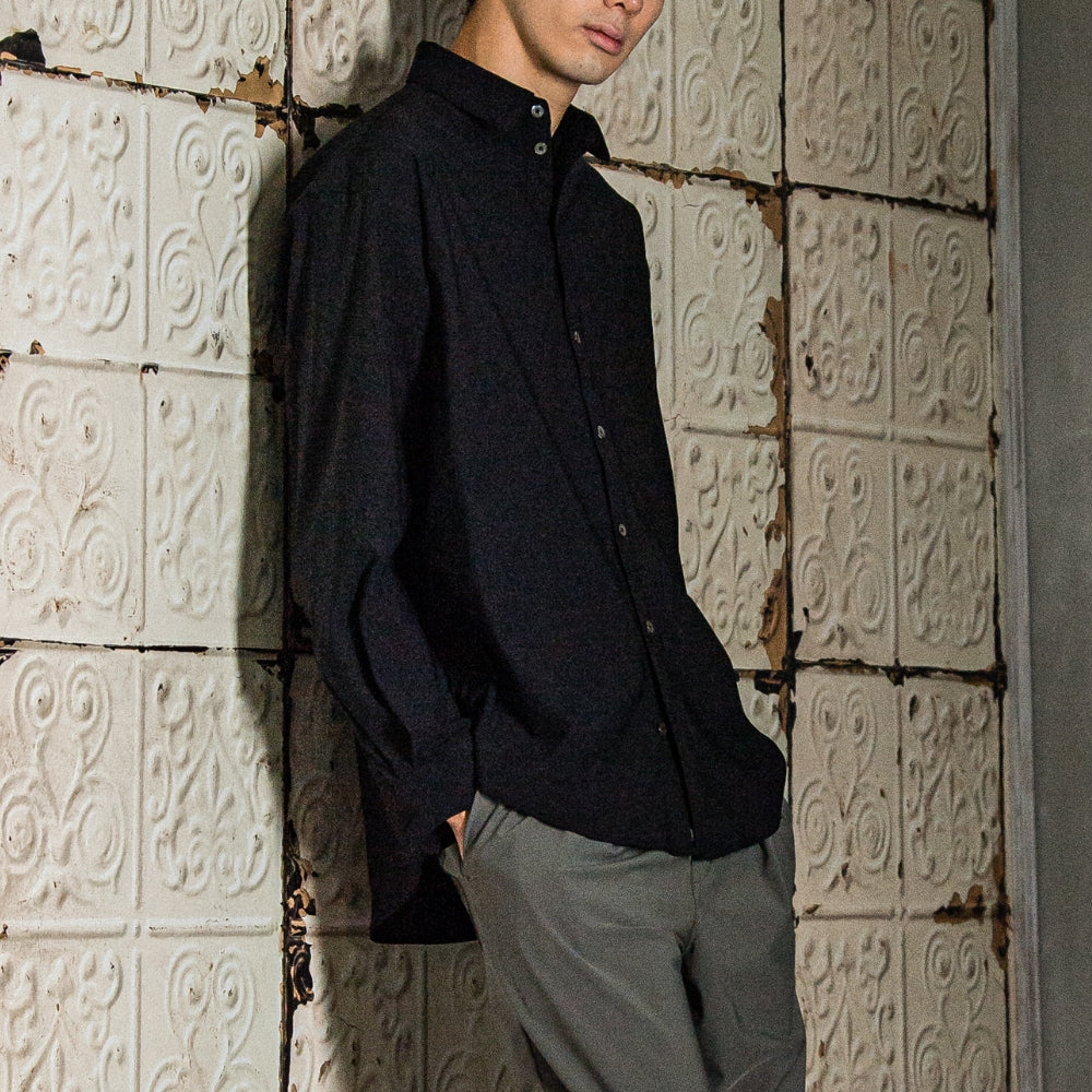 RESOUND CLOTHING リサウンド クロージング シャツ NYLON jack shirts RC31-SH-001 BLACK