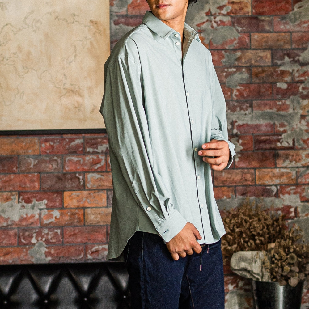 RESOUND CLOTHING リサウンド クロージング シャツ NYLON jack shirts RC31-SH-001 AQUA