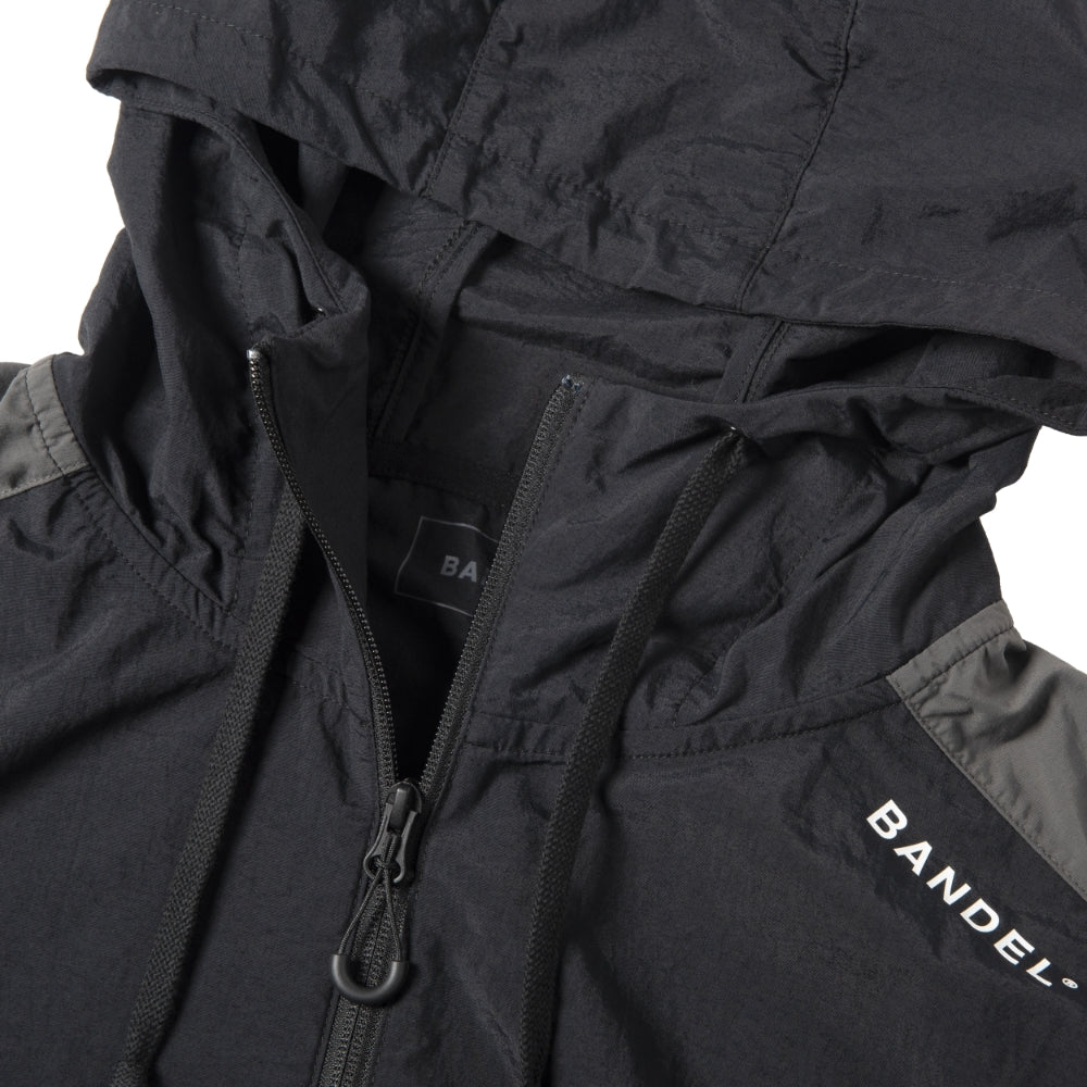 BANDEL バンデル NYLON ANORAK HOODIE ハーフジップフーディー BNS-3SAHD BLACK ブラック