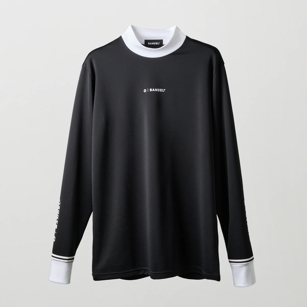 BANDEL GOLF バンデル ゴルフ バイカラー 長袖モックネック BLACK