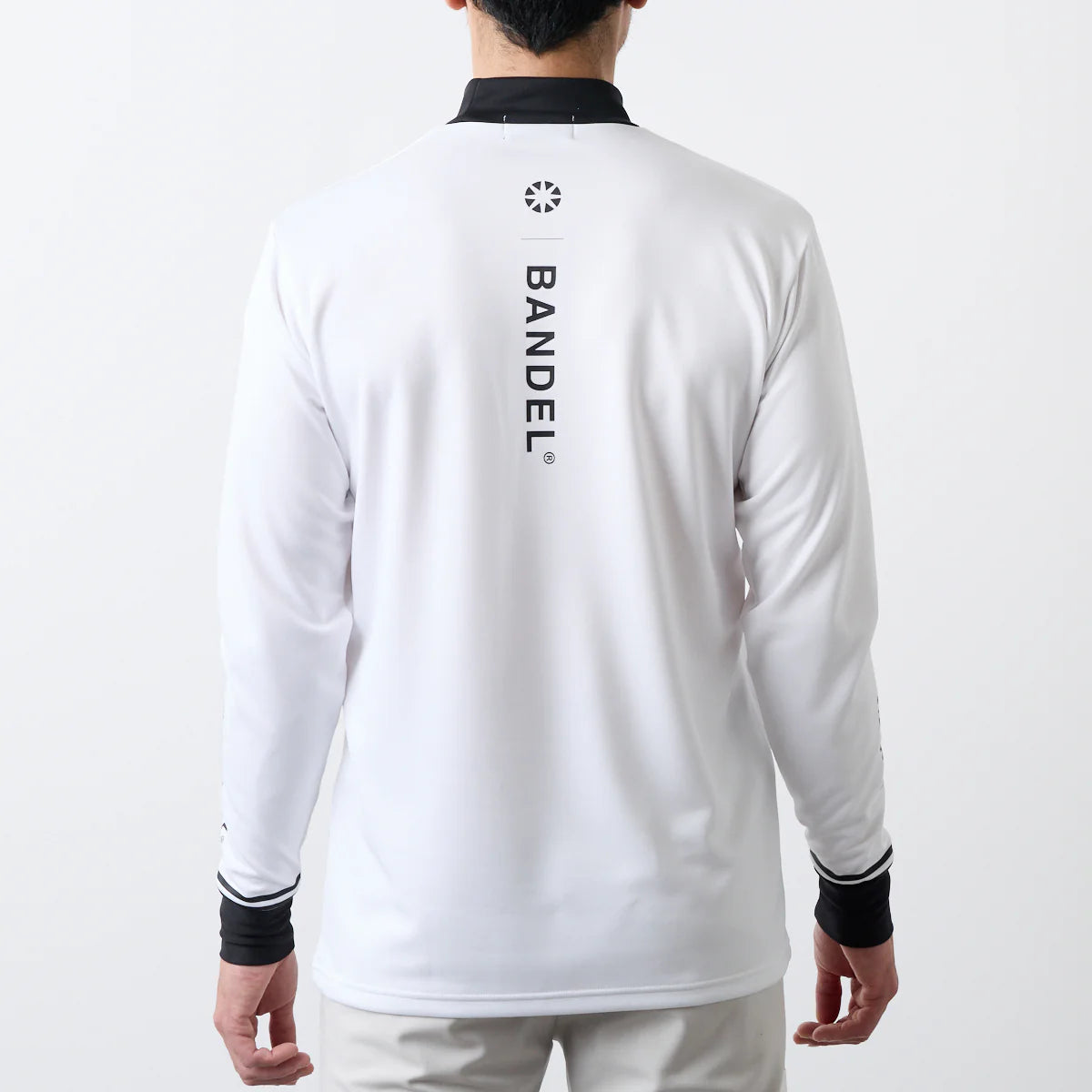 BANDEL GOLF バンデル ゴルフ バイカラー 長袖モックネック WHITE
