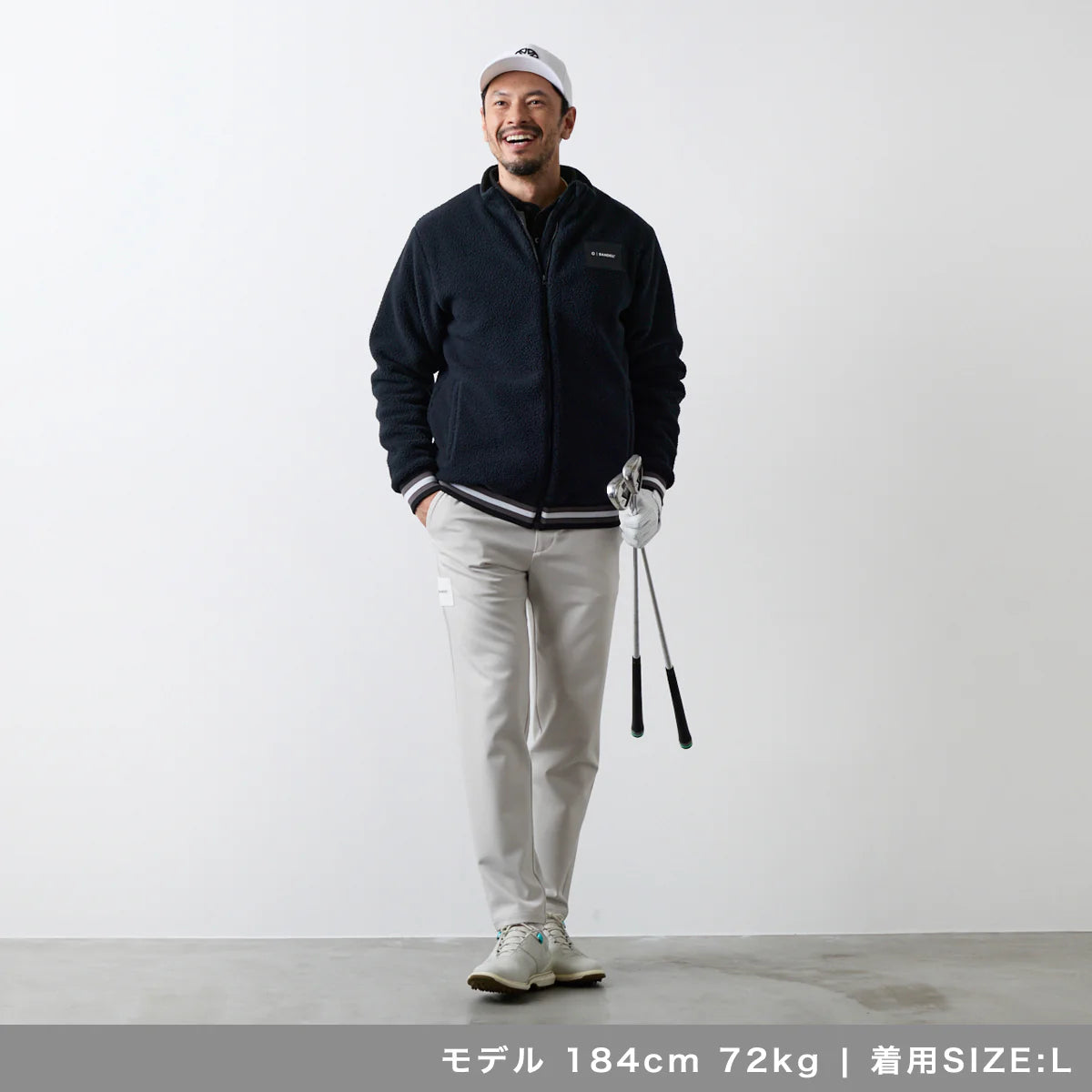 BANDEL GOLF スタンドカラー フリースブルゾン BLACK