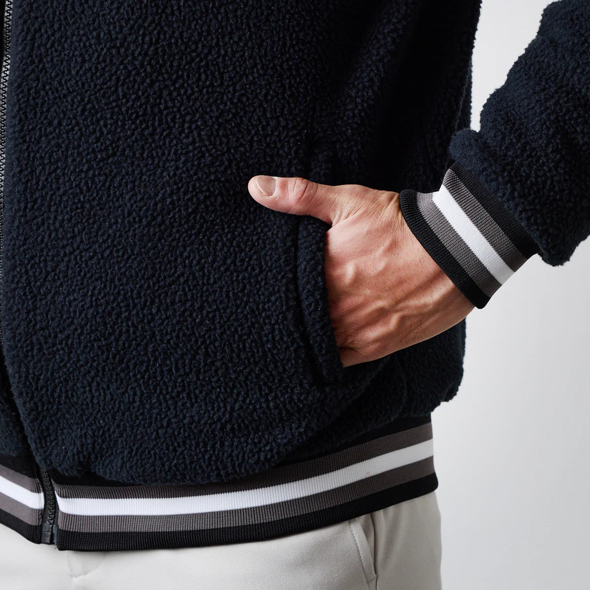 BANDEL GOLF スタンドカラー フリースブルゾン BLACK