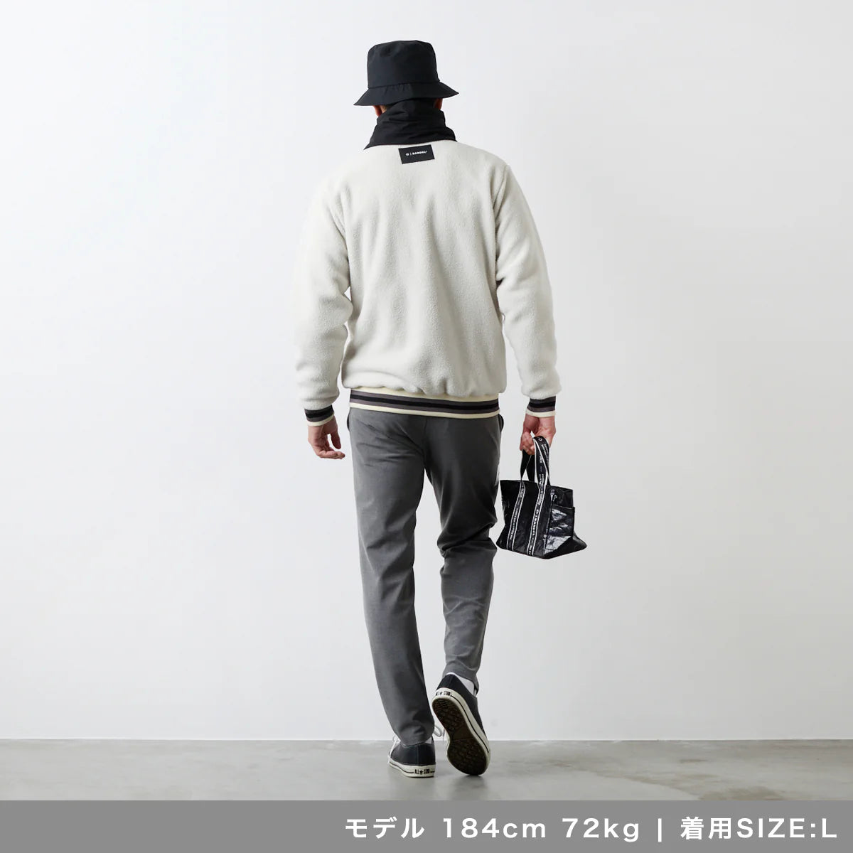 BANDEL GOLF スタンドカラー フリースブルゾン BEIGE