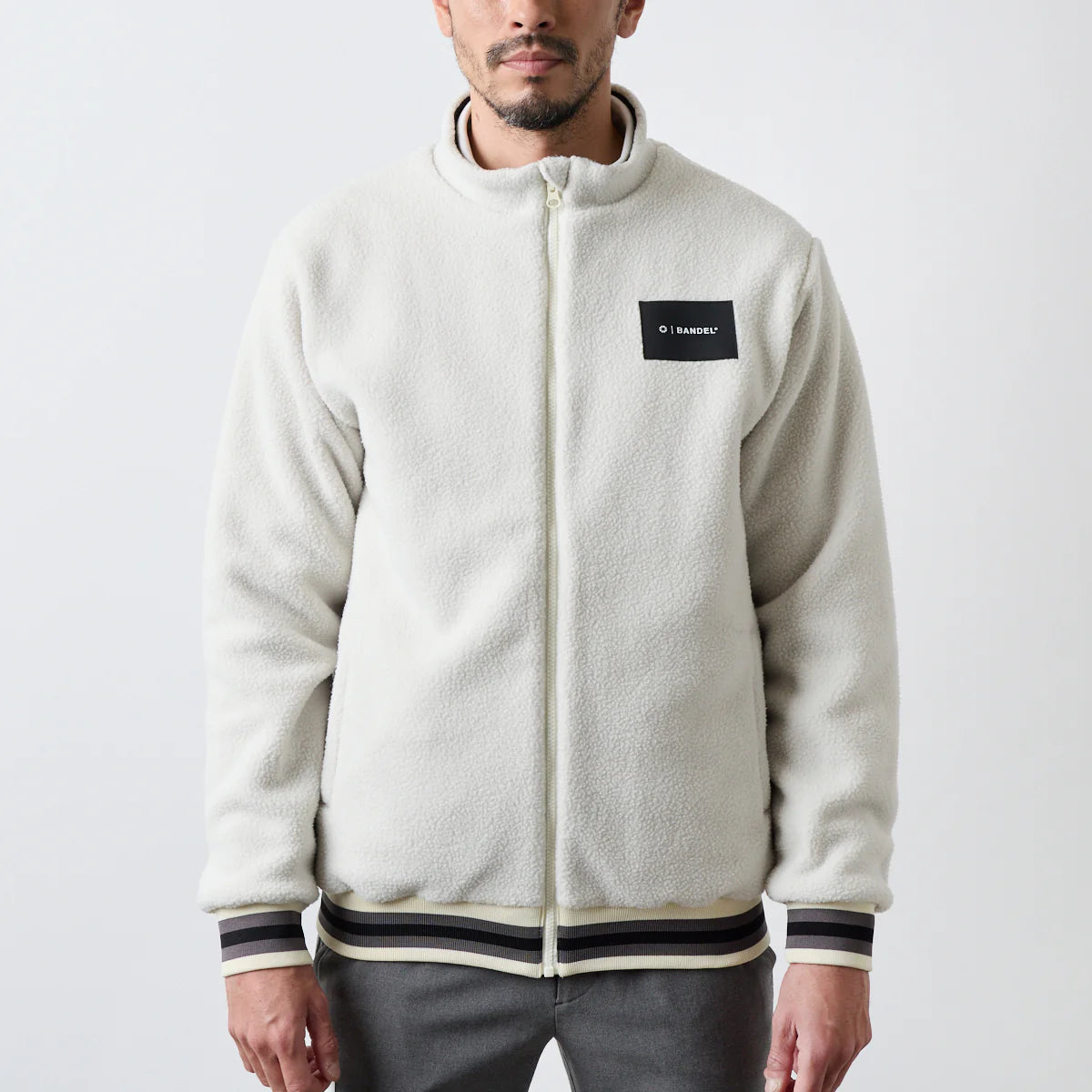 BANDEL GOLF スタンドカラー フリースブルゾン BEIGE