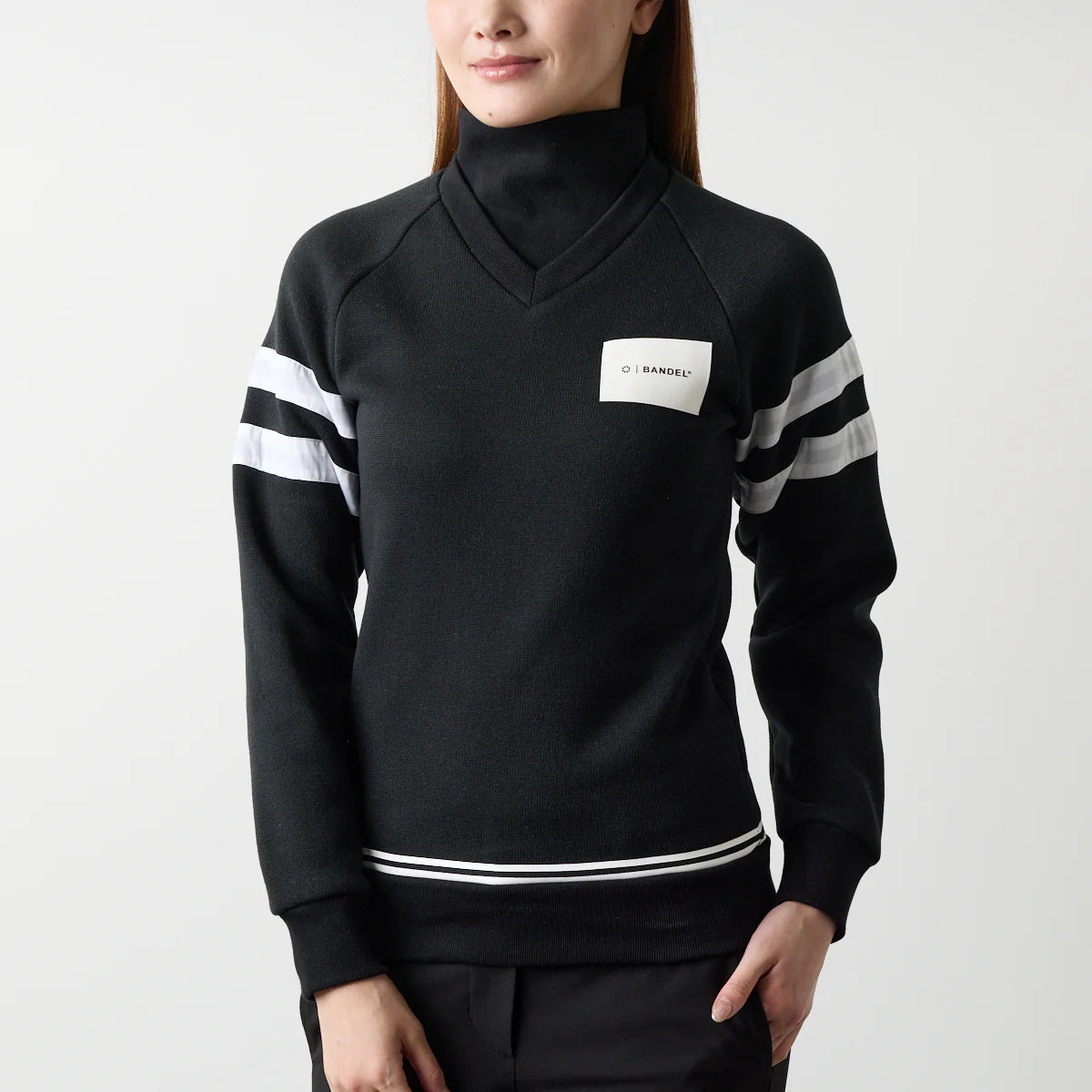 BANDEL GOLF　ウィメンズ レイヤード ハイネックニット BLACK