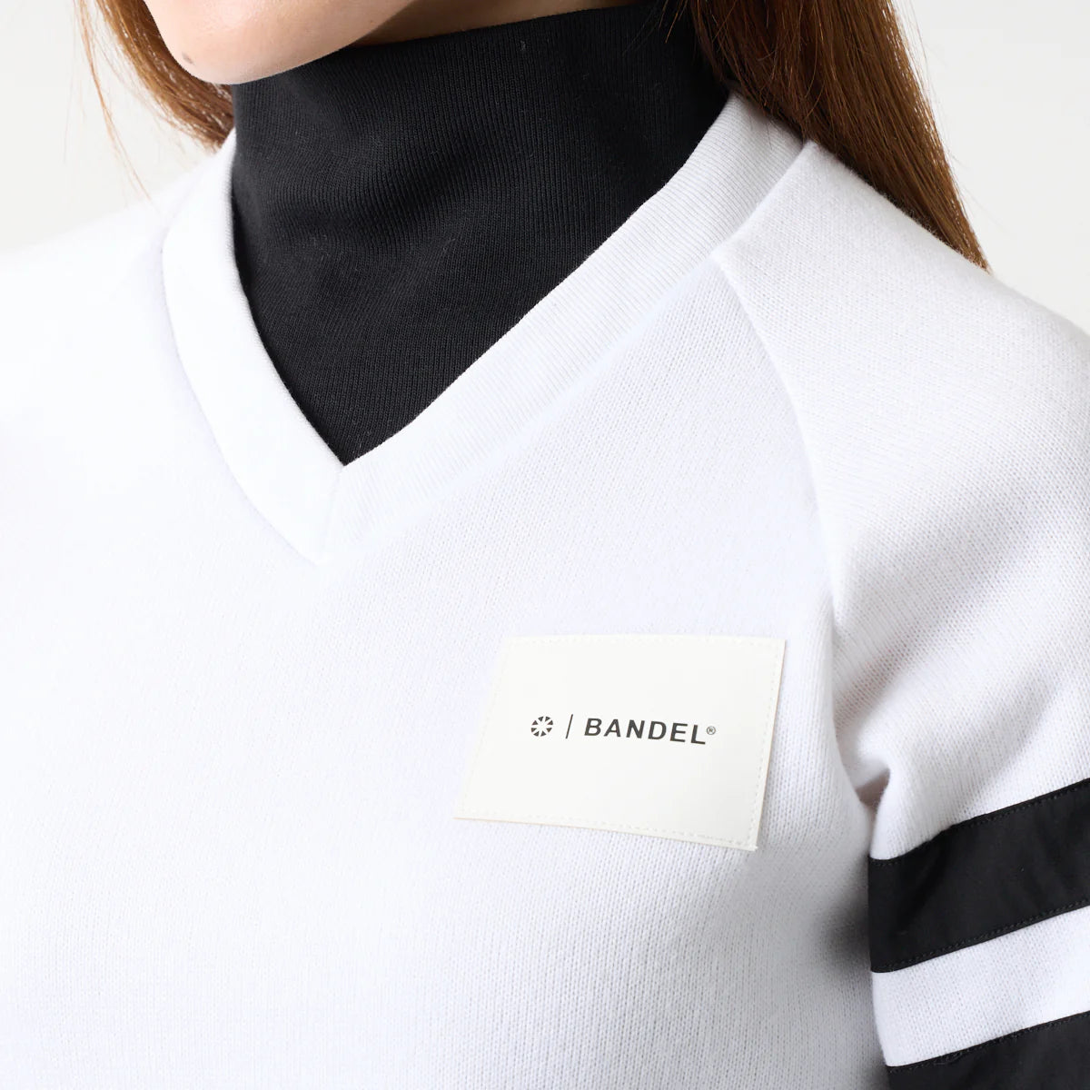 BANDEL GOLF　ウィメンズ レイヤード ハイネックニット WHITE