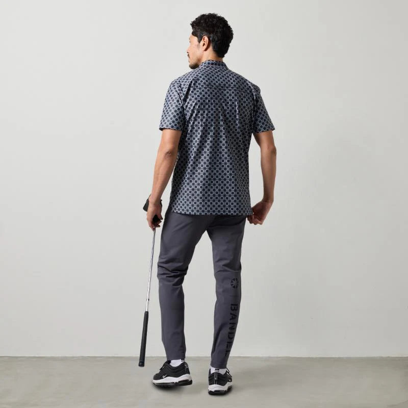 BANDEL BICOLOR CREST ALLOVER S/S MOCK NECK SHIRTS