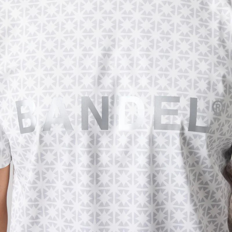 BANDEL BICOLOR CREST ALLOVER S/S MOCK NECK SHIRTS