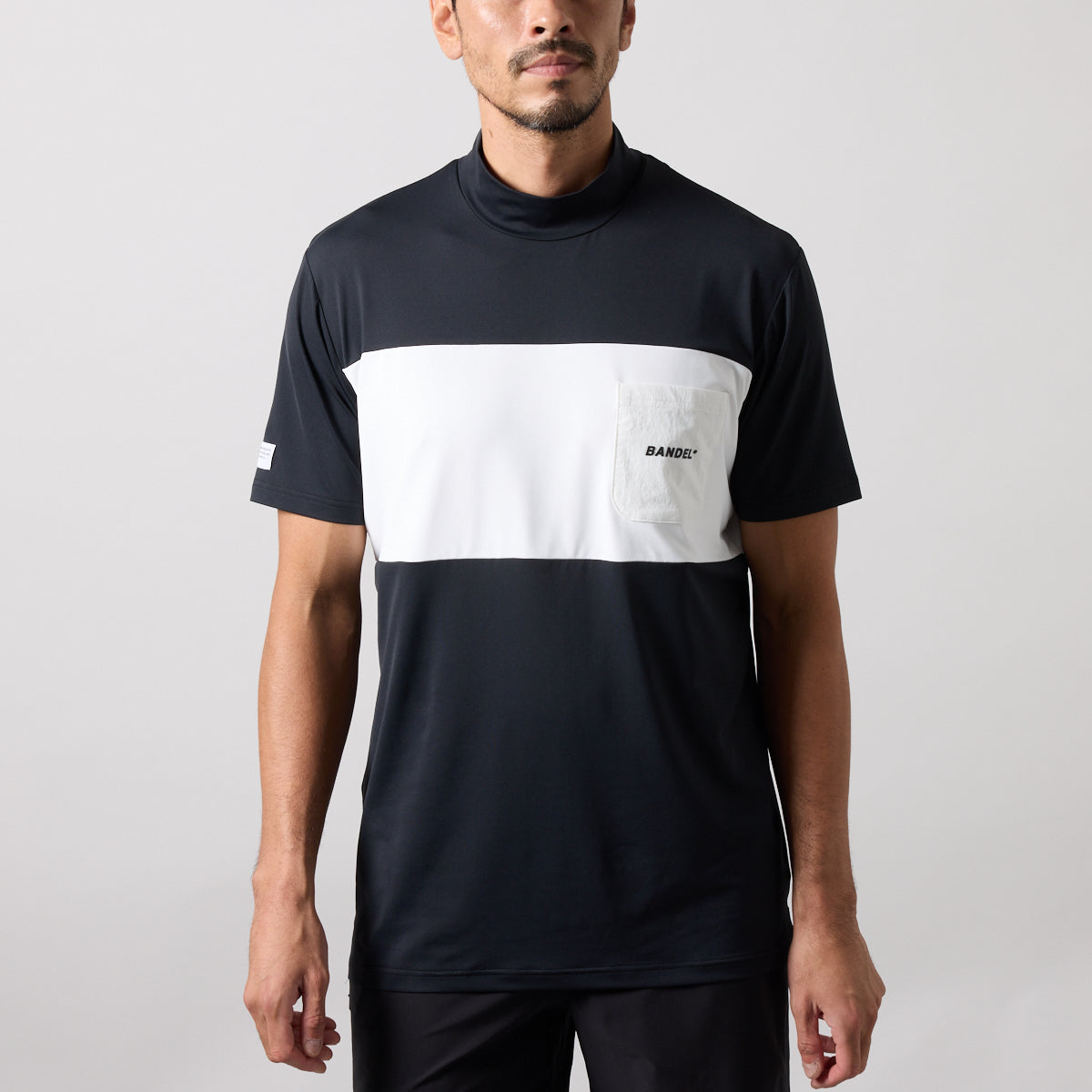 BANDEL GOLF BICOLOR PATERN S/S MOCK NECK SHIRTS