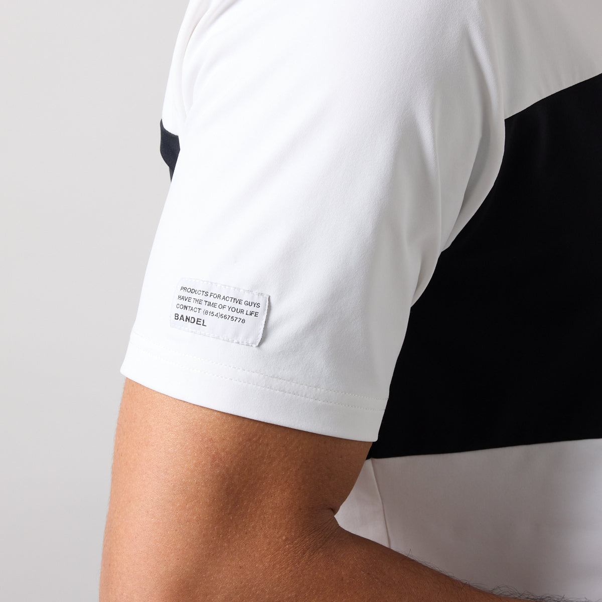 BANDEL GOLF BICOLOR PATERN S/S MOCK NECK SHIRTS