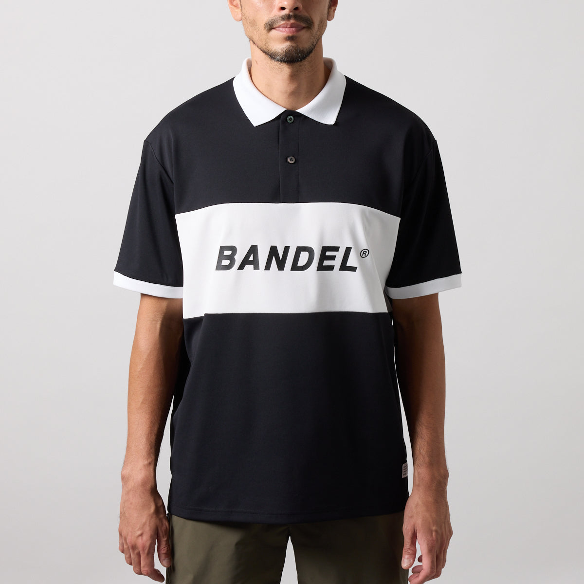 BANDEL BICOLOR PATERN S/S LOOSE POLO SHIRTS