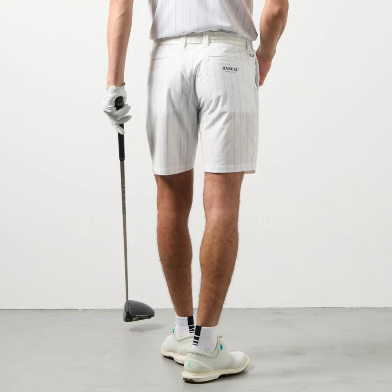 BANDEL GOLF ストライプタックハーフパンツ WHITE