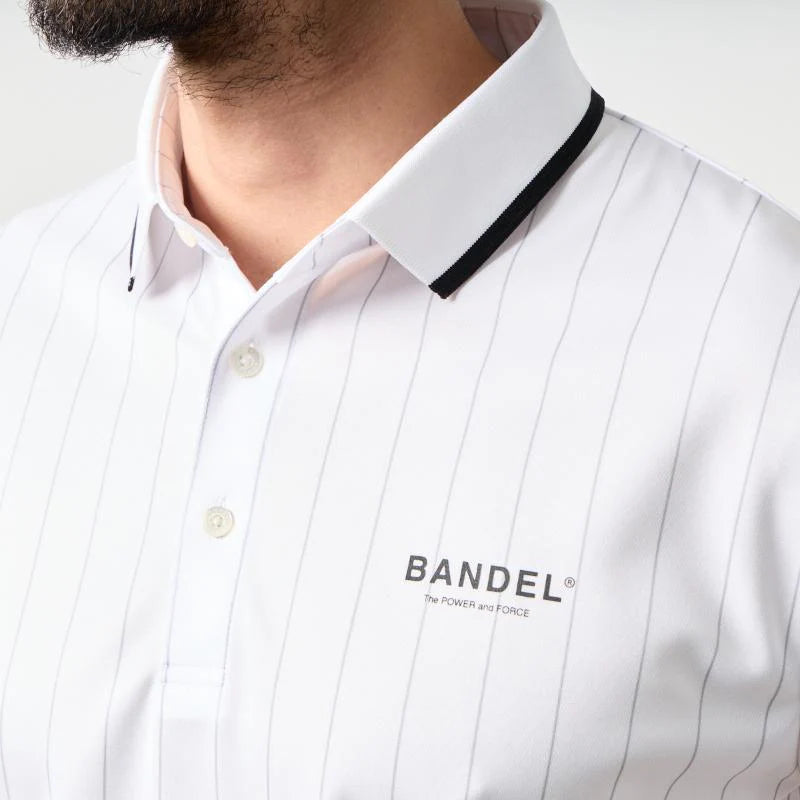BANDEL GOLF ピンストライプポロシャツ  WHITE