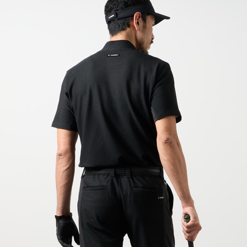 BANDEL GOLF ドライワッフルスウィッチモックネック　BLACK