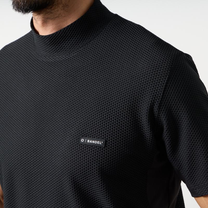 BANDEL GOLF ドライワッフルスウィッチモックネック　BLACK