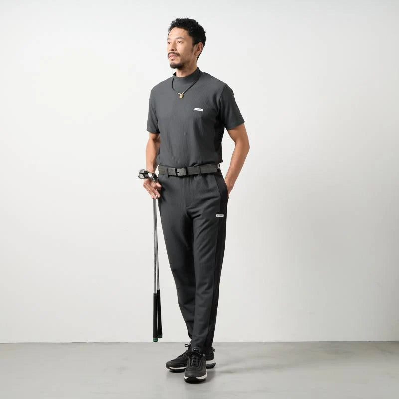 BANDEL GOLF ドライワッフルスウィッチモックネック　CHARCOAL GRAY