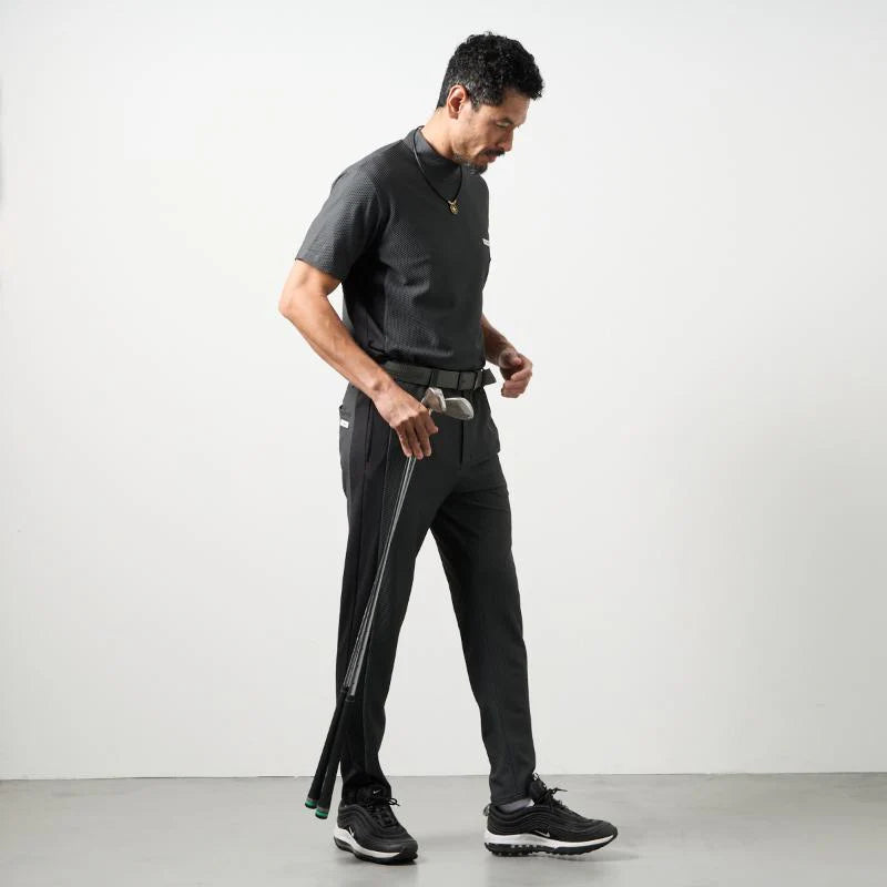 BANDEL GOLF ドライワッフルスウィッチモックネック　CHARCOAL GRAY