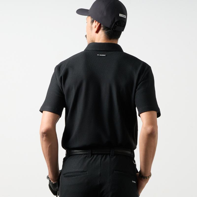 BANDEL GOLF バンデルゴルフ ドライワッフルスウィッチポロシャツ BLACK