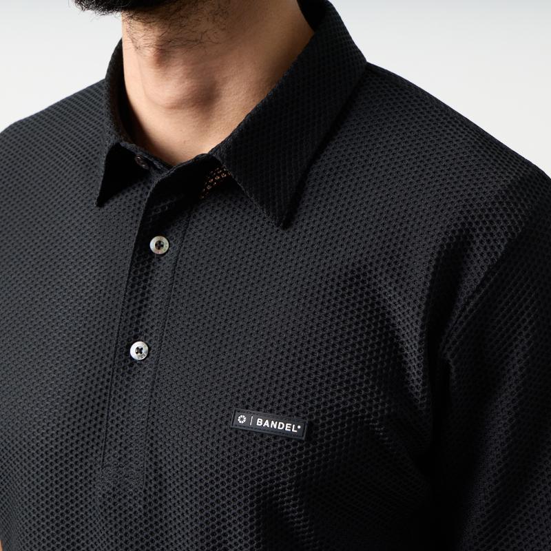 BANDEL GOLF バンデルゴルフ ドライワッフルスウィッチポロシャツ BLACK