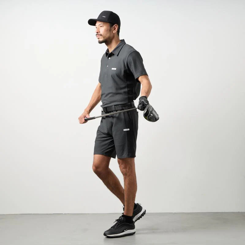 BANDEL GOLF バンデルゴルフ ドライワッフルスウィッチポロシャツ CHARCOAL GRAY