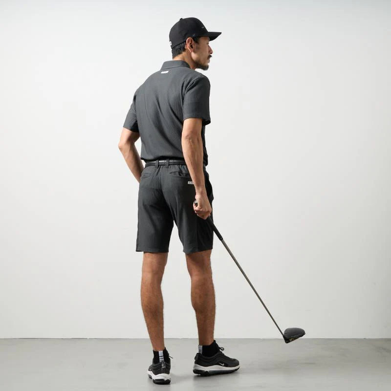 BANDEL GOLF バンデルゴルフ ドライワッフルスウィッチポロシャツ CHARCOAL GRAY