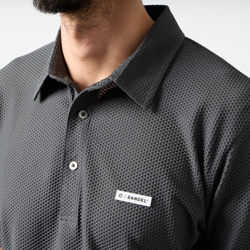 BANDEL GOLF バンデルゴルフ ドライワッフルスウィッチポロシャツ CHARCOAL GRAY