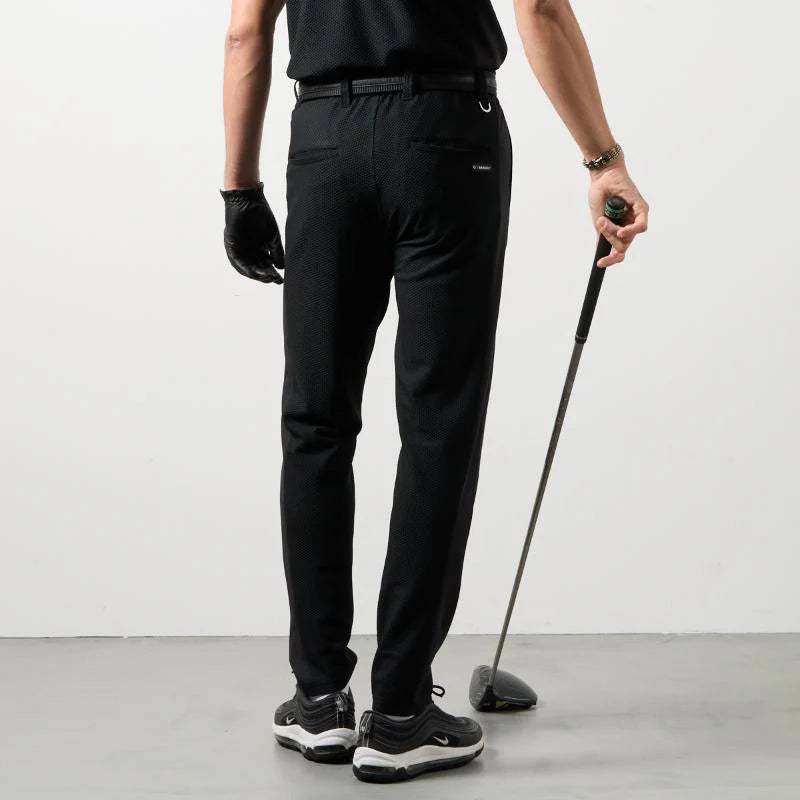 BANDEL GOLF ドライワッフルスウィッチテーパードパンツ BLACK