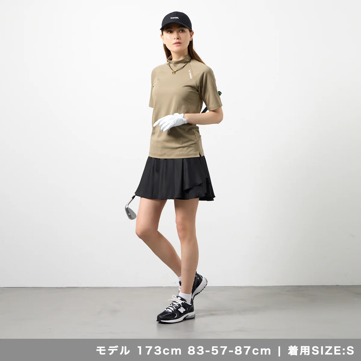 BANDEL GOLF ウィメンズ ダブルフェイスドレープスカート BLACK　