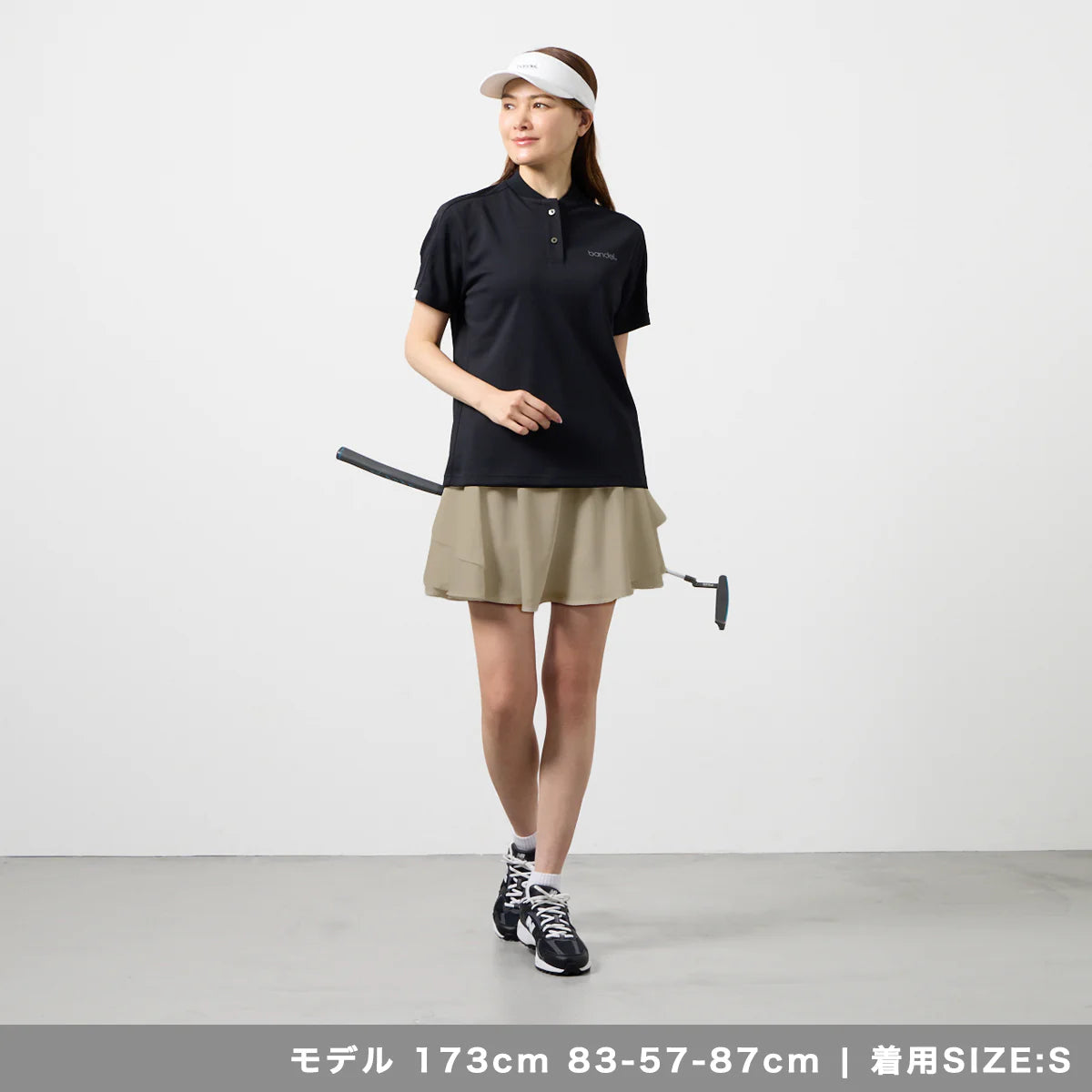 BANDEL GOLF ウィメンズ ダブルフェイスドレープスカート SAND KHAKI
