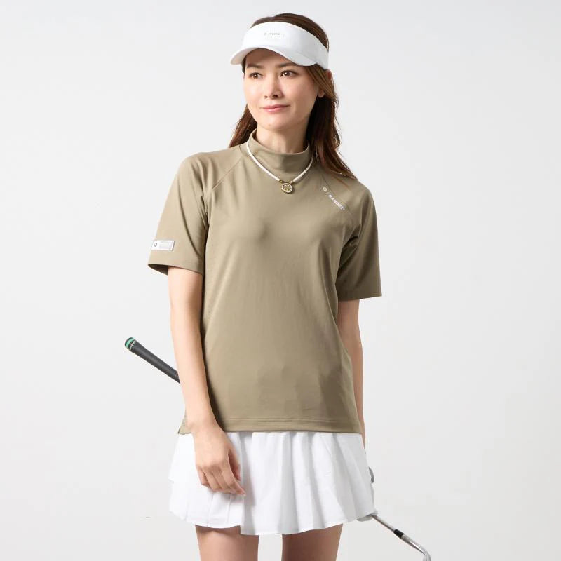BANDEL GOLF ウィメンズ ヒートパンチングモックネック サンドカーキ