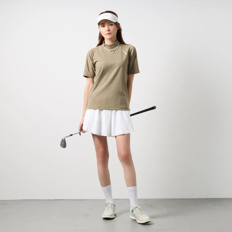 BANDEL GOLF ウィメンズ ヒートパンチングモックネック サンドカーキ