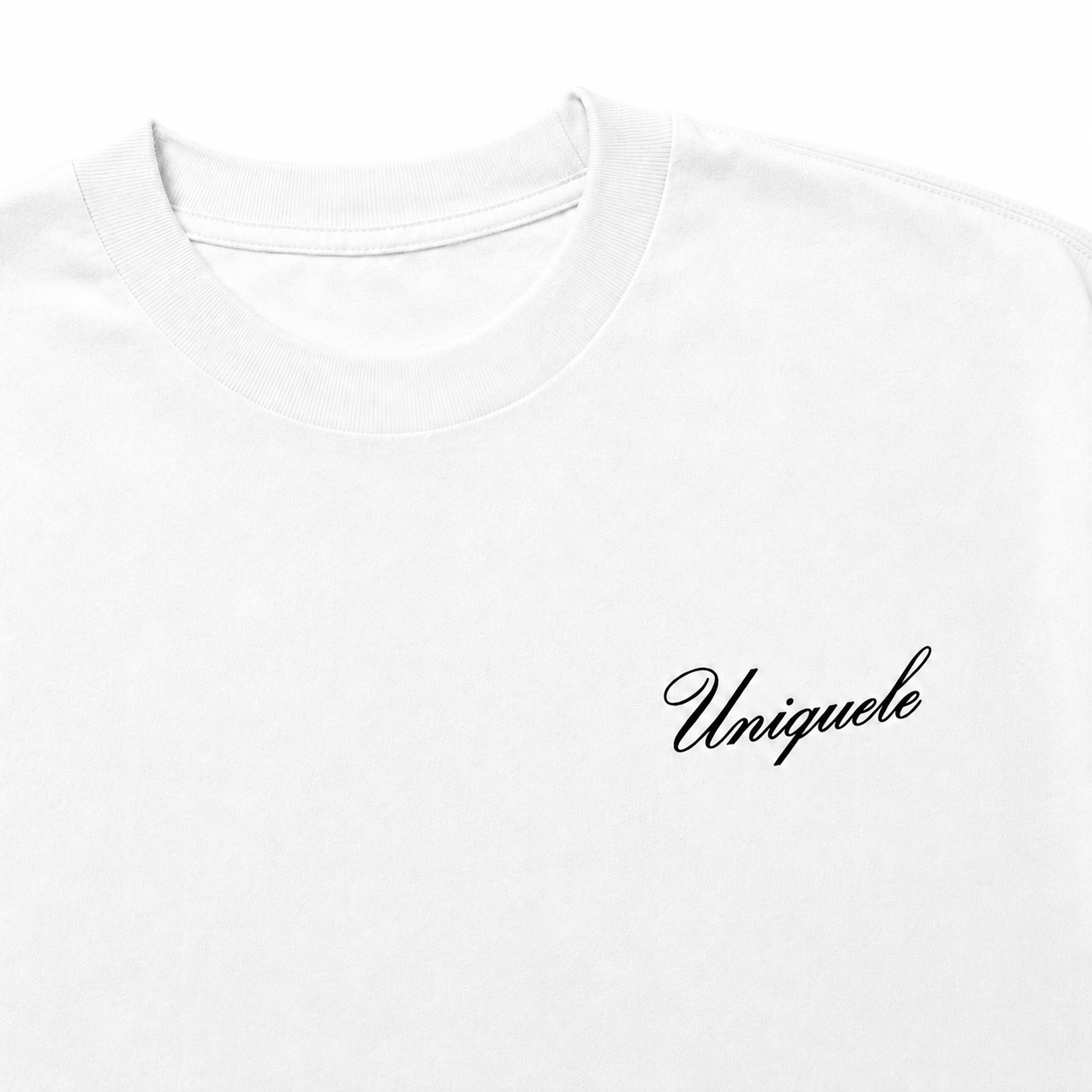 【ご予約商品】uniquele クルーネック Tシャツ Made in USA 6.5oz ST2004 ホワイト×ブラック