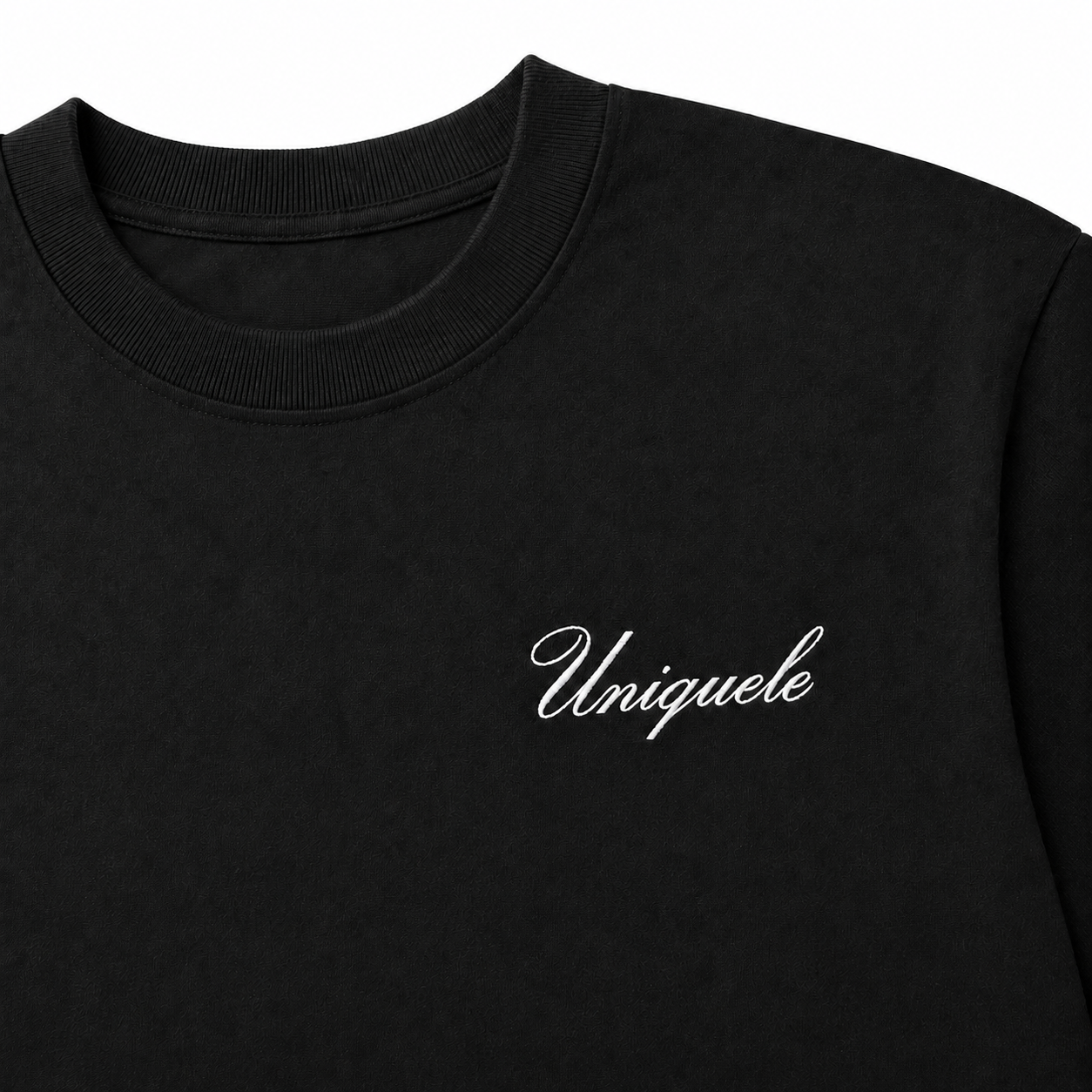 【ご予約商品】uniquele クルーネック Tシャツ Made in USA 6.5oz ST2004 ブラック×ホワイト