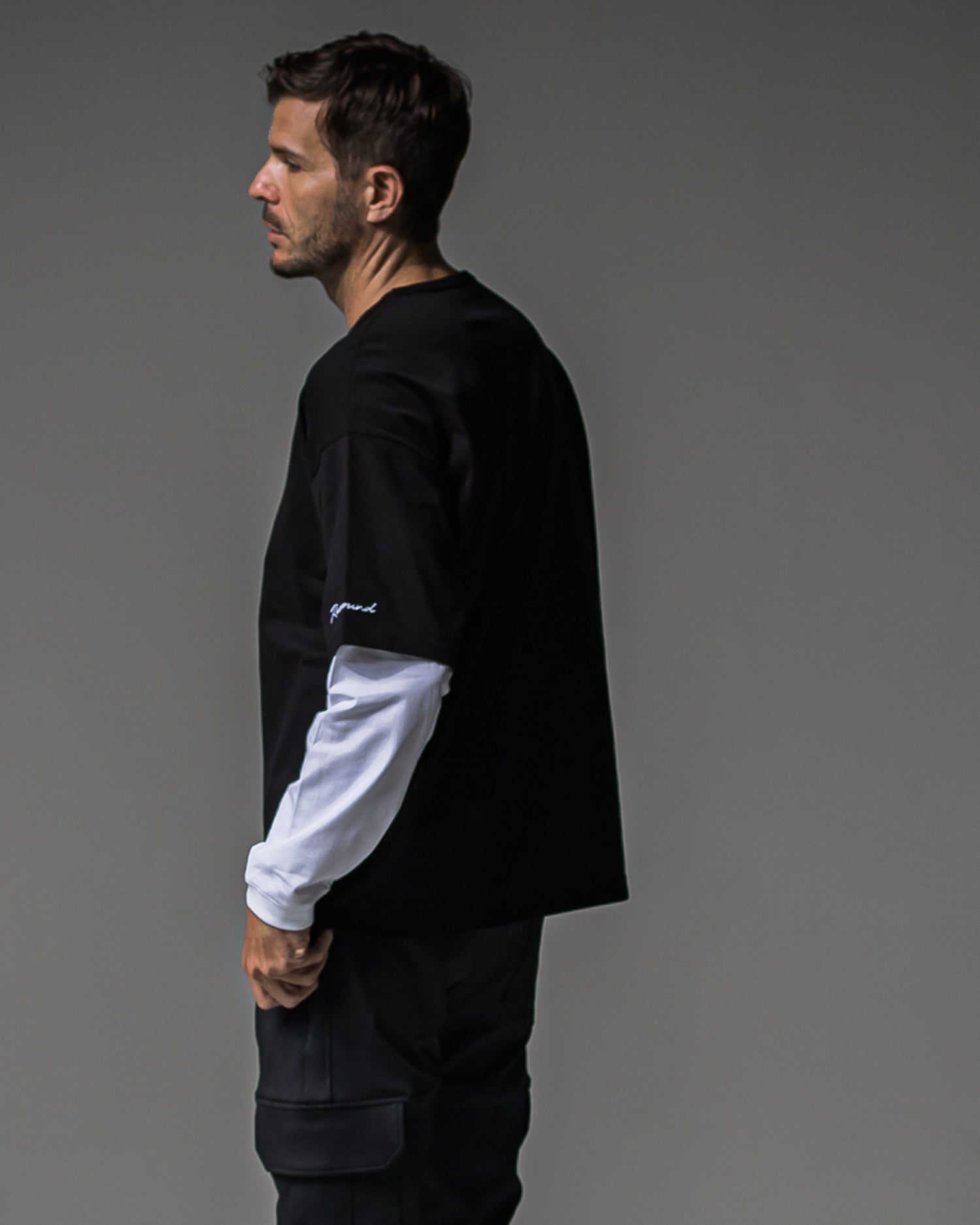 fake layered longsleave RC37-T-004 ロンT  / BKWH