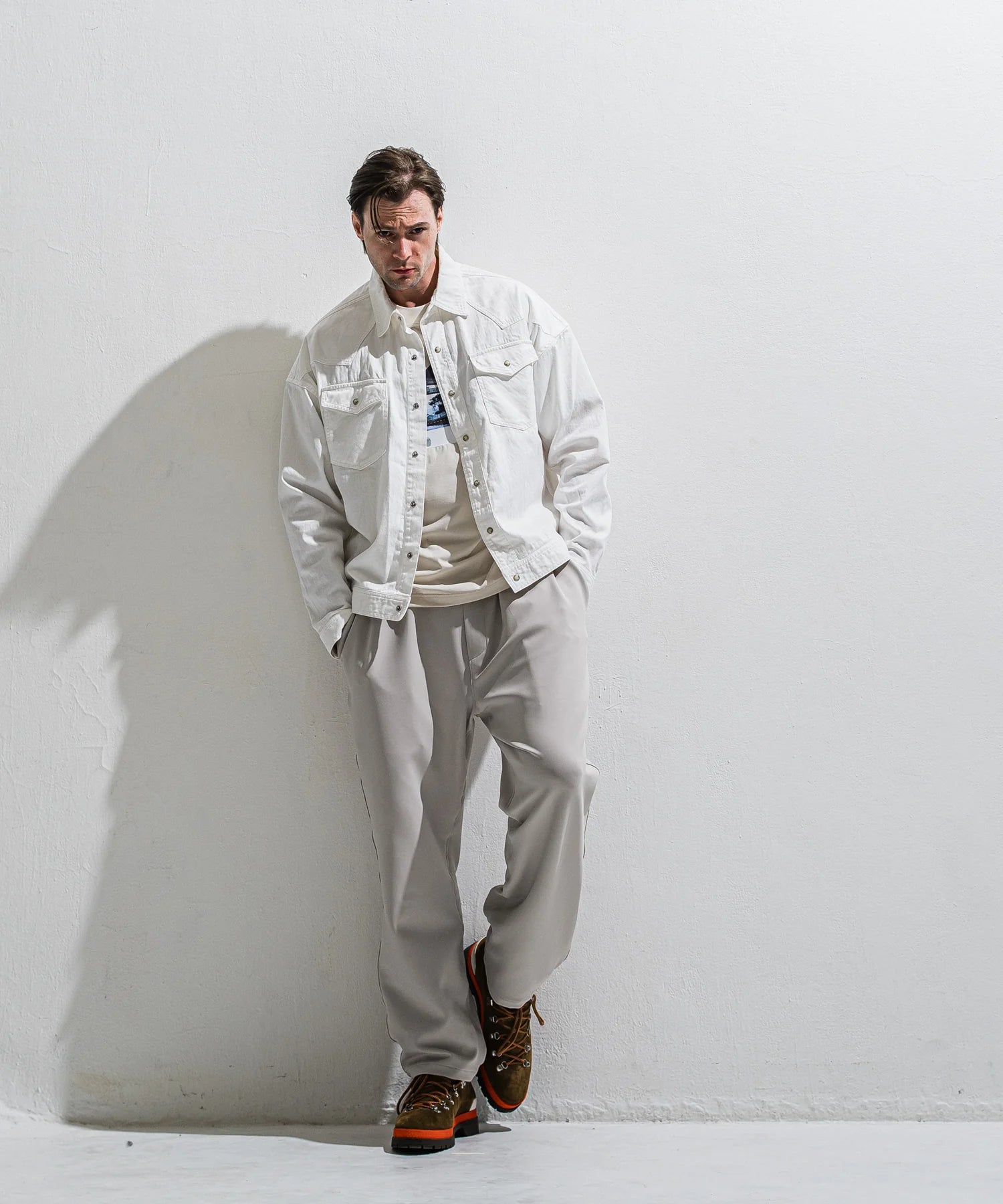 Emilio DB WIDE PANTS GREYGE