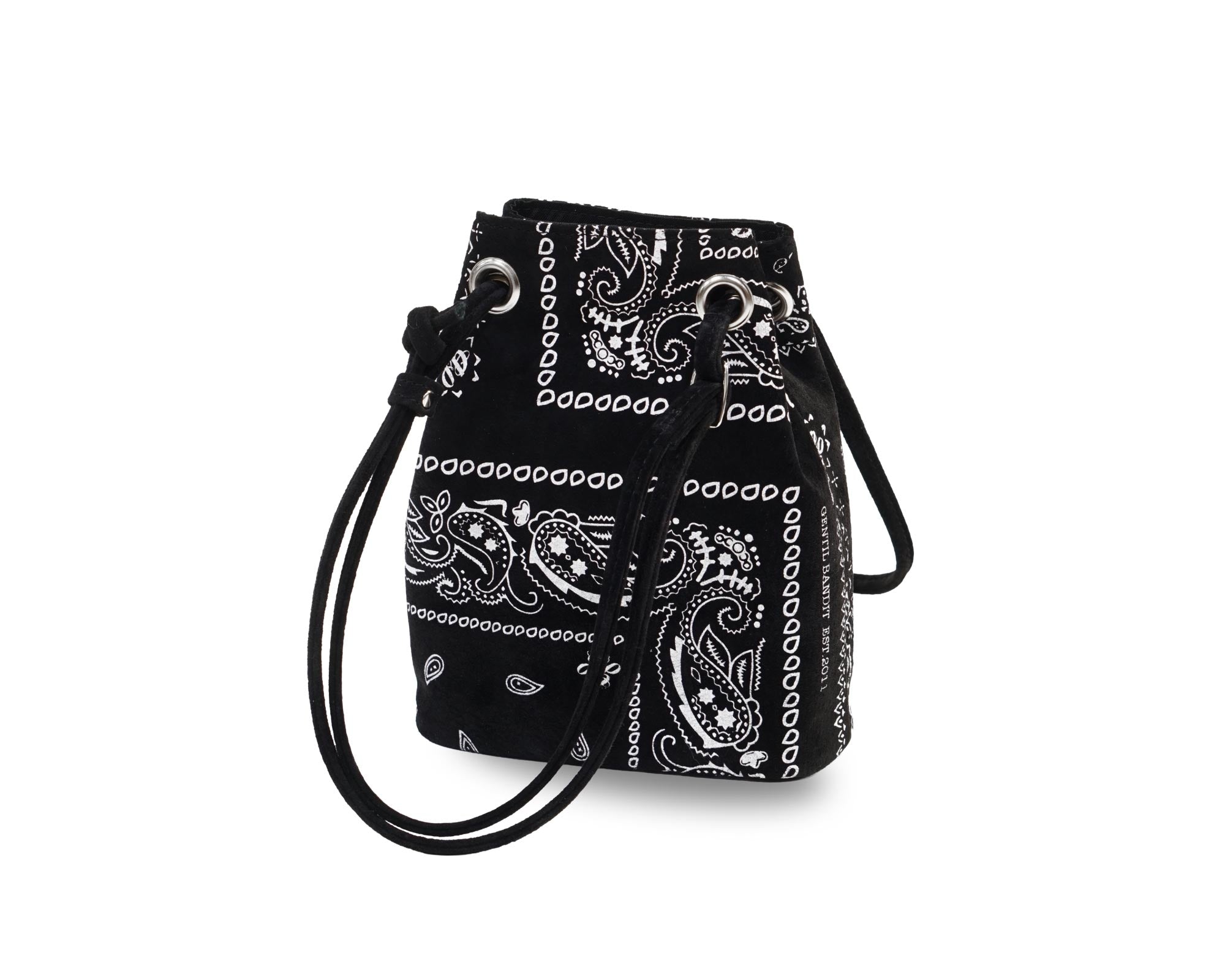 SUEDE DRAWSTRING MINI BAG