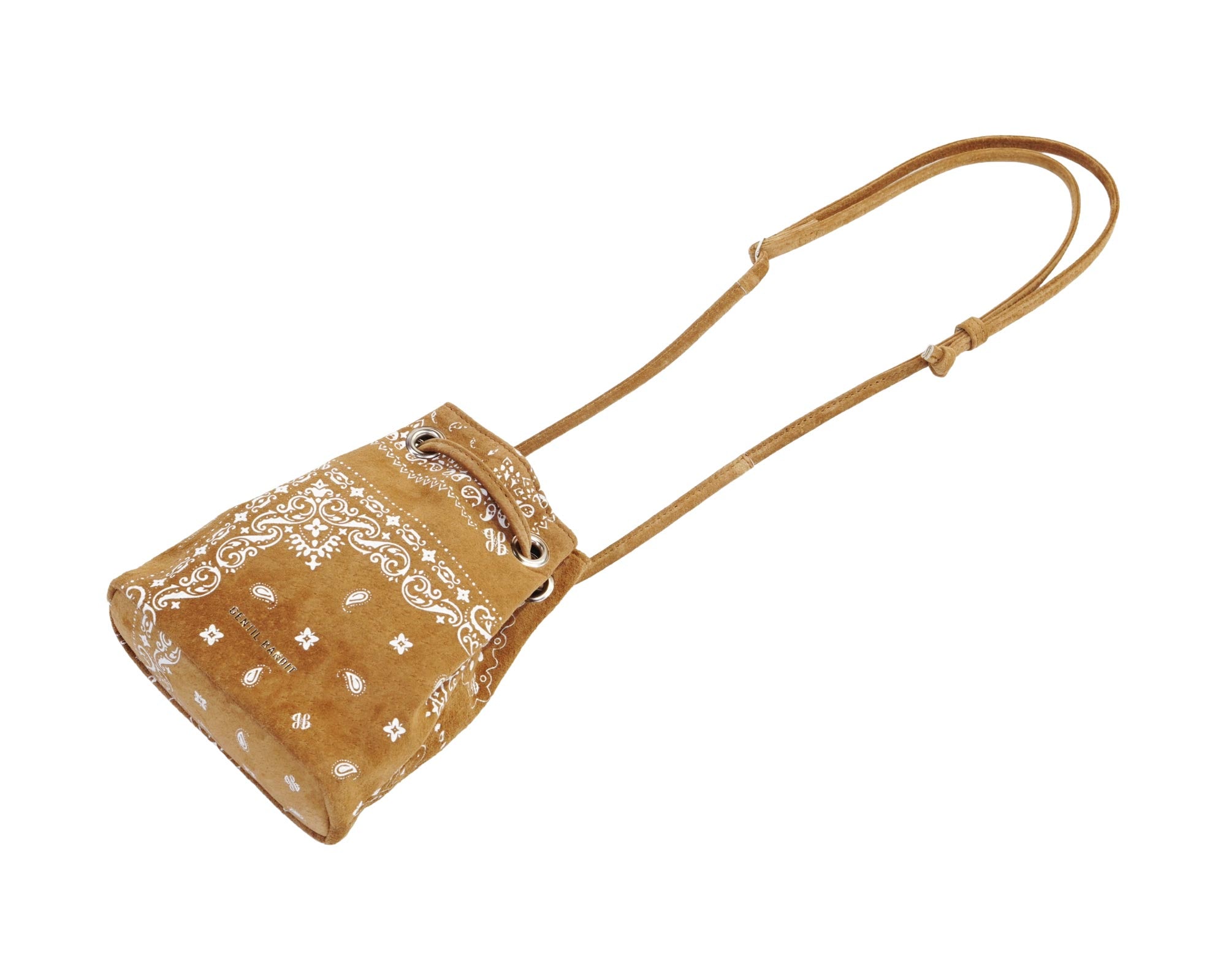 SUEDE DRAWSTRING MINI BAG