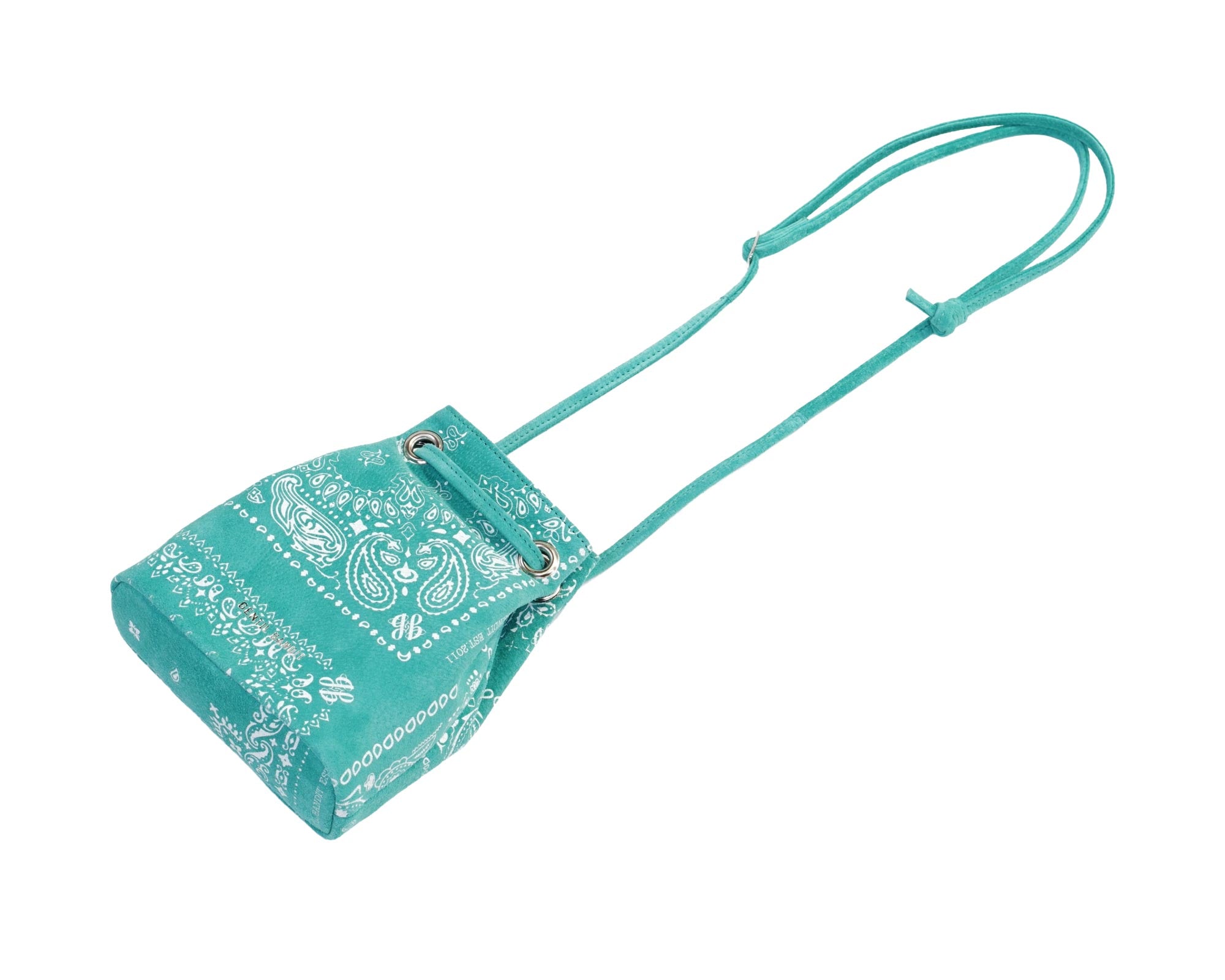 SUEDE DRAWSTRING MINI BAG