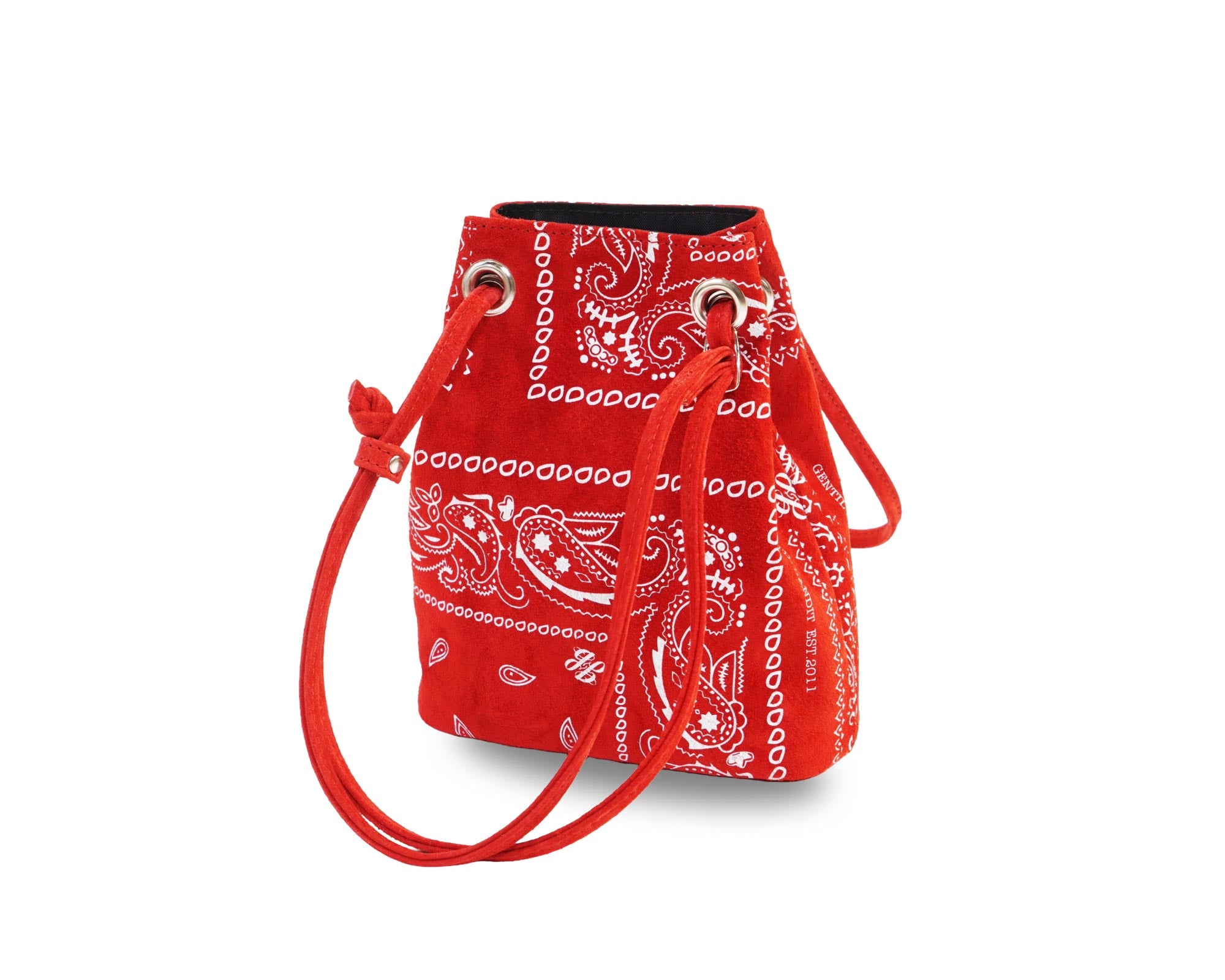 SUEDE DRAWSTRING MINI BAG