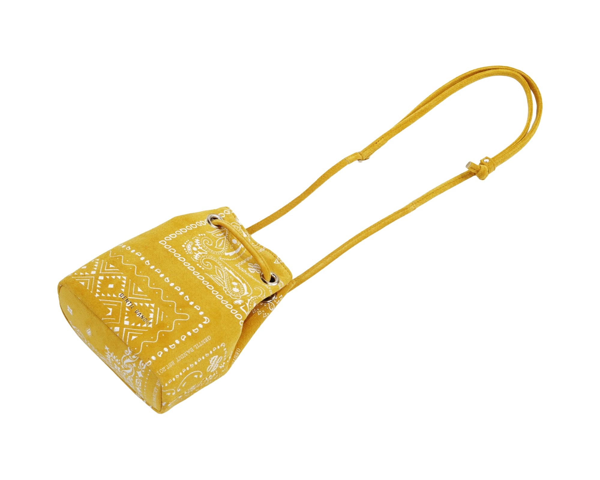 SUEDE DRAWSTRING MINI BAG