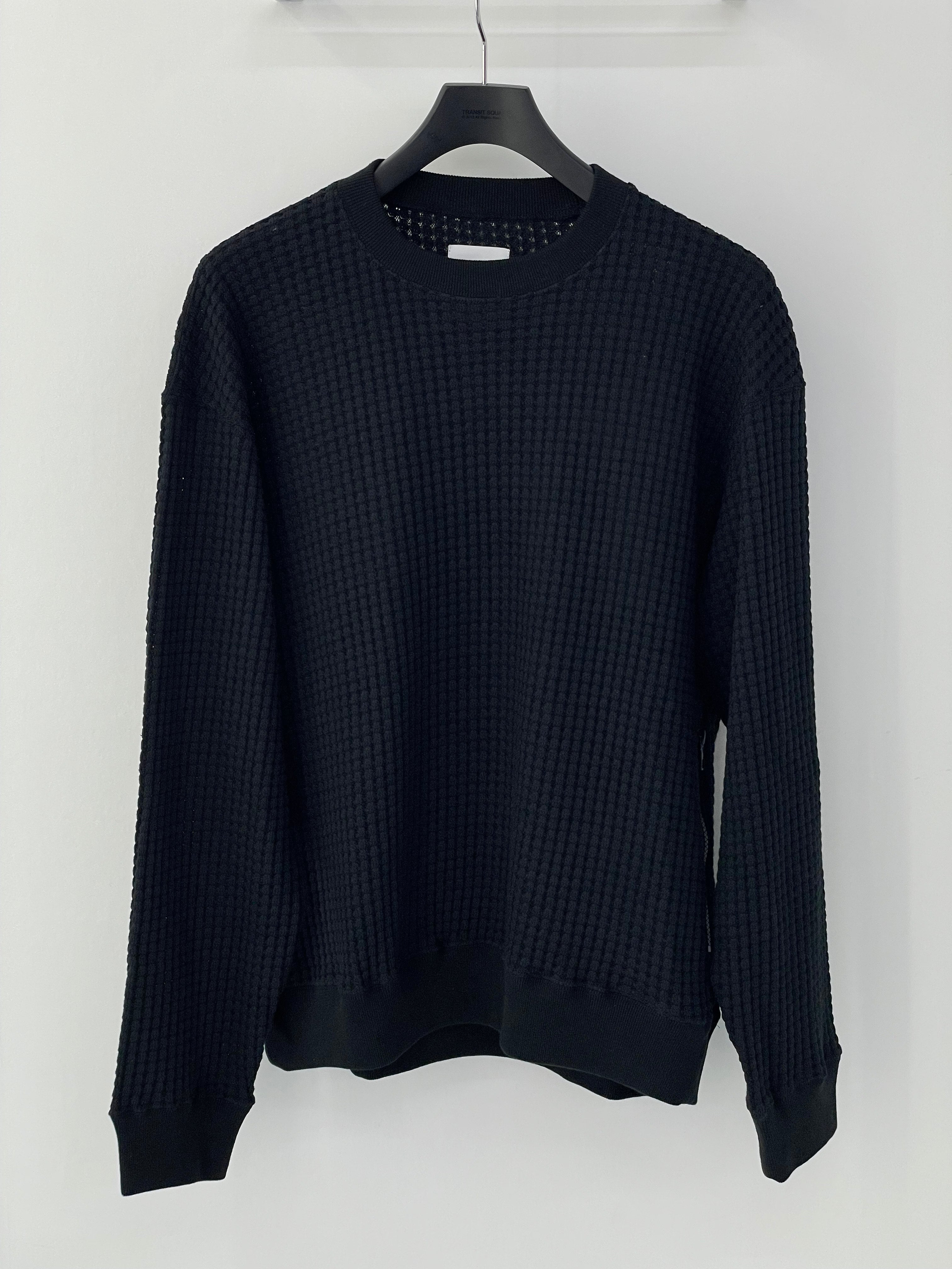 BIG WAFFLE PULLOVER BLACK