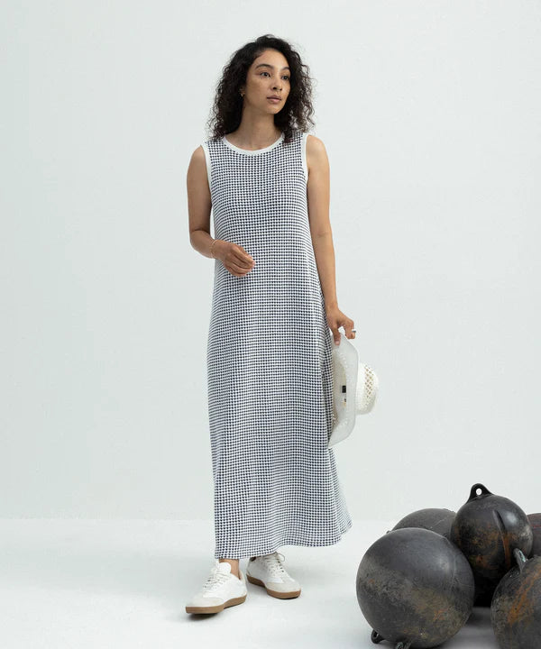 SEA GREEN BIG WAFFLE ONE PIECE BLACK