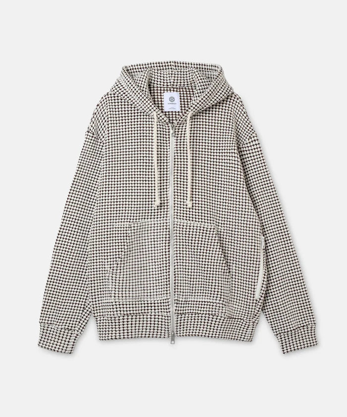 SEAGREEN BIG WAFFLE RELAX HOODIE