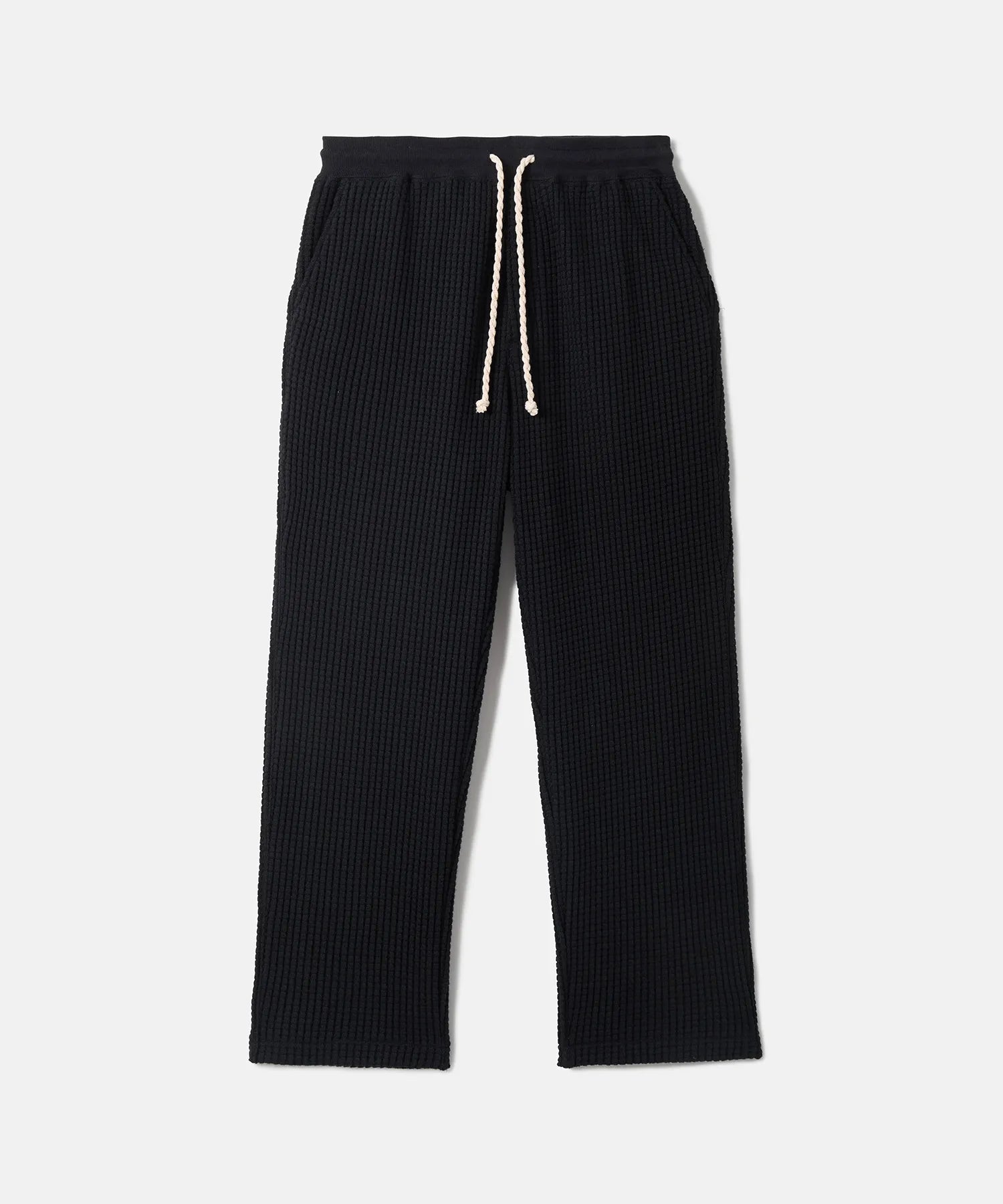 BIG WAFFLE STRAIGHT PANTS BLACK